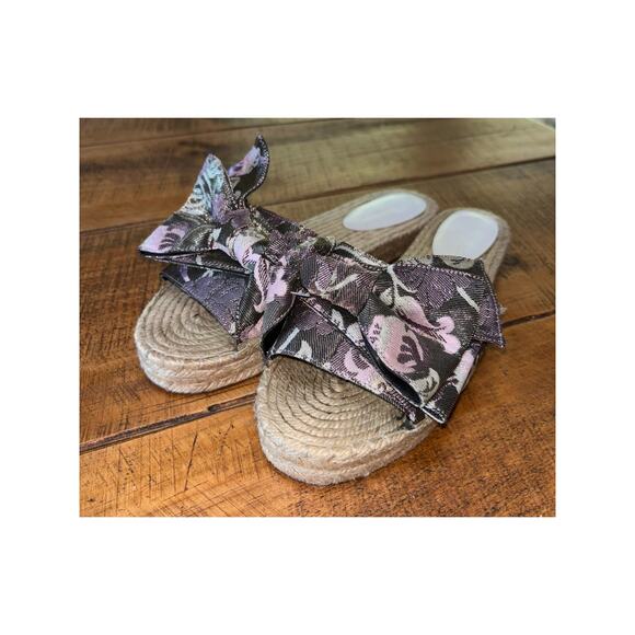 Womens Rebecca‎ Minkoff Giana Espadrille Bow Sandals Purple Slides Size 9M - Picture 12 of 13